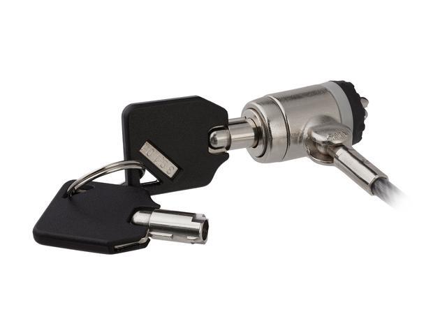 StarTech.com LTLOCKKEY Keyed Cable Lock - Push-to-Lock Button - 2m (6.5') Steel Cable - Locking Cable For Laptop - Computer Security Cable Lock
