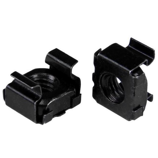 StarTech.com M6 Cage Nuts - 50 Pack Black - M6 Mounting Cage Nuts For Server Rack & Cabinet - Cage Nut - Steel - Black - 1 Pack