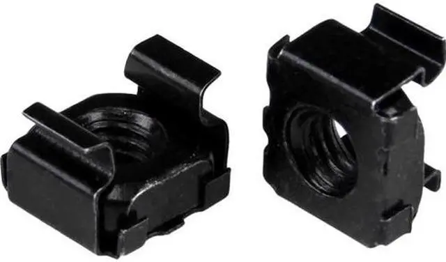 StarTech.com M6 Cage Nuts - 50 Pack Black - M6 Mounting Cage Nuts for Server Rack & Cabinet - Cage Nut - Steel - Black - 1 Pack
