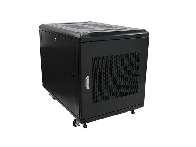 StarTech.com RK1236BKF Portable Server Rack Cabinet - 12U Server Rack - 36 In - With Glass Door - Network Cabinet - Rolling Server Rack With Casters
