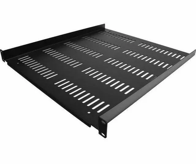 StarTech.com SHELF-1U-20-FIXED-V 1U Server Rack Shelf - Universal Vented Rack Mount Cantilever Tray for 19" Network Equipment Rack & Cabinet - Durable Design - Weight Capacity 55lb/25kg - 20" Deep Shelf Black
