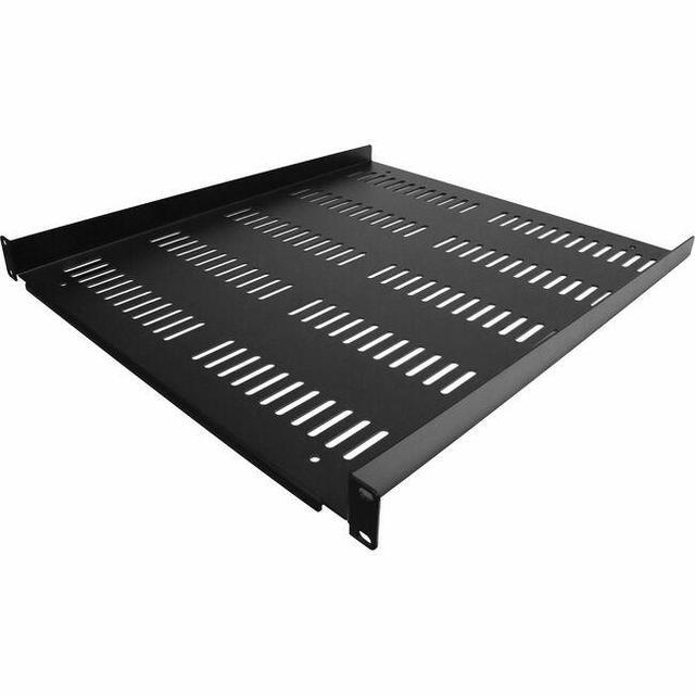 StarTech.com SHELF-2U-20-CENTER-V 2U Server Rack Shelf Center Mounted Universal Vented Rackmount Cantilever Tray For 19" Network Equipment Rack Heavy Duty Steel 200lb Capacity 20" Deep Black