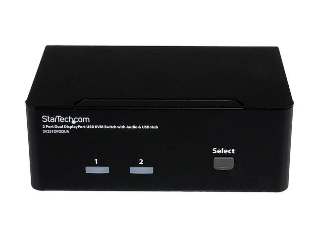 StarTech.com SV231DPDDUA 2 Port Dual DisplayPort USB KVM Switch With Audio & USB 2.0 Hub