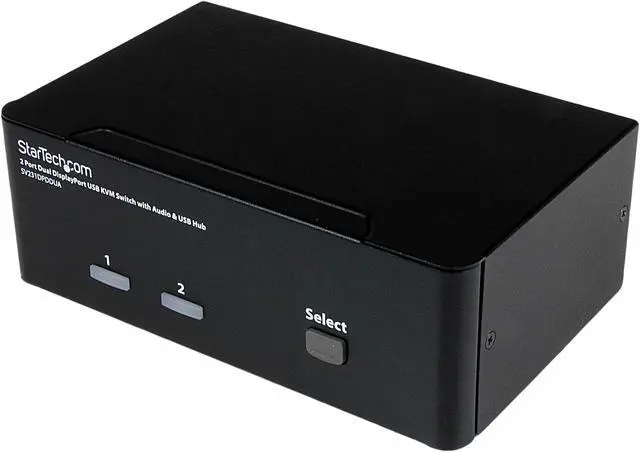 StarTech.com SV231DPDDUA 2 Port Dual DisplayPort USB KVM Switch with Audio & USB 2.0 Hub