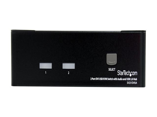 StarTech.com SV231DVIUA 2 Port DVI USB KVM Switch With Audio And USB 2.0 Hub