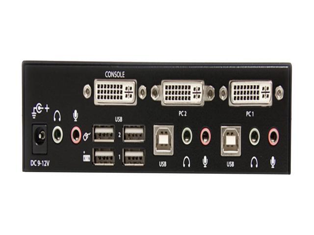 StarTech.com SV231DVIUA 2 Port DVI USB KVM Switch With Audio And USB 2.0 Hub