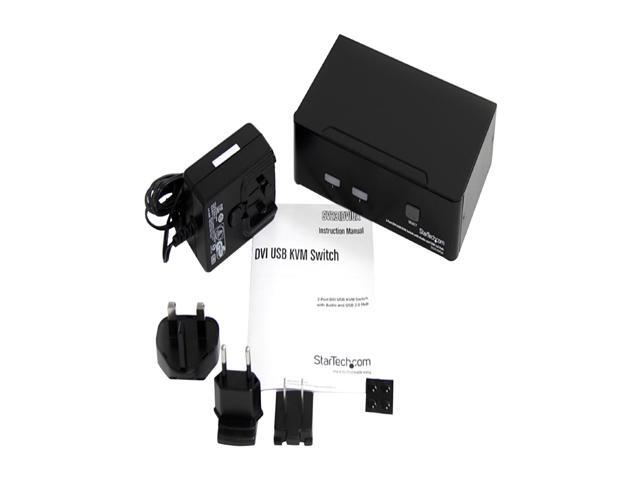 StarTech.com SV231DVIUA 2 Port DVI USB KVM Switch With Audio And USB 2.0 Hub