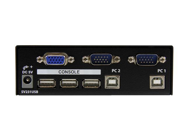 StarTech.com SV231USB 2-port KVM Switch For VGA Computers - USB - Full KVM Kit Cables Included