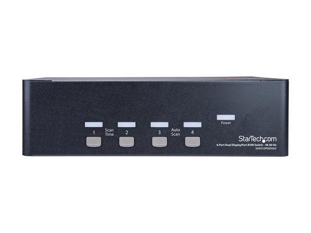 StarTech.com SV431DPDDUA2 DisplayPort KVM - 4 Port - 4K 60Hz - Dual Monitor KVM - DisplayPort Switch - KVM DisplayPort - Desktop KVM Switch