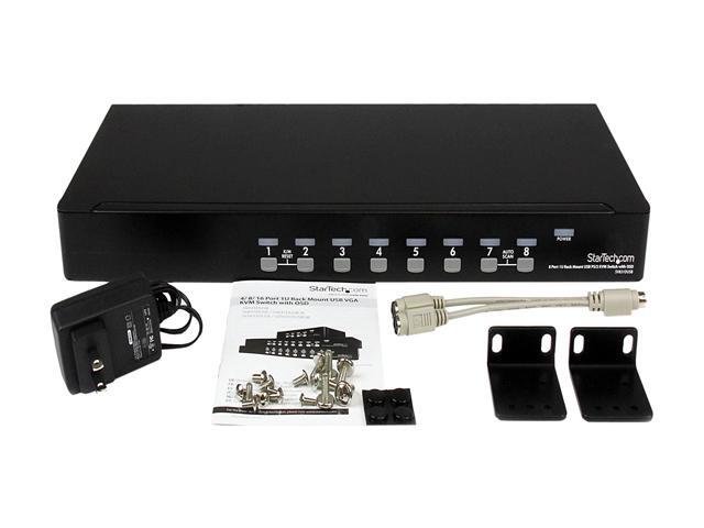 StarTech.com SV831DUSB 8 Port 1U Rack Mount USB PS/2 KVM Switch With OSD