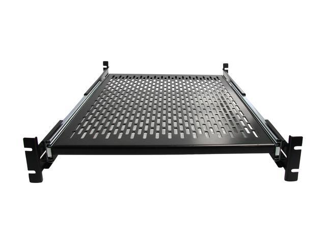 StarTech.com UNISLDSHF19 2U Adjustable Mounting Depth Vented Sliding Rack Mount Shelf - 50 Lbs / 22.7 Kg - Sliding Server Rack Shelf - Server Cabinet Shelf