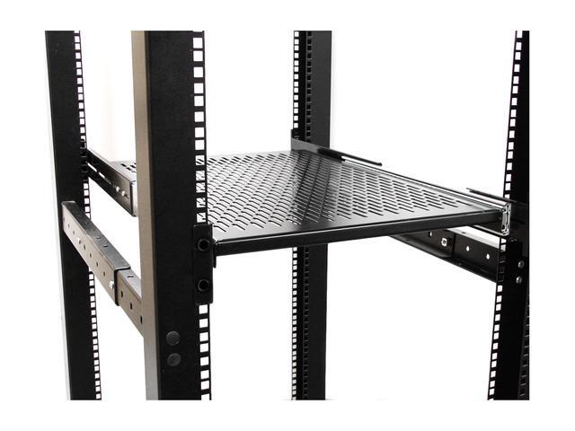 StarTech.com UNISLDSHF19 2U Adjustable Mounting Depth Vented Sliding Rack Mount Shelf - 50 Lbs / 22.7 Kg - Sliding Server Rack Shelf - Server Cabinet Shelf