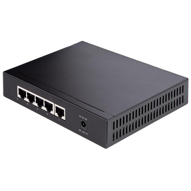 StarTech.com Unmanaged 2.5G Switch 5 Port 2.5GBASE-T Unmanaged Ethernet Switch Din Rail Wall Mount Multi-Gigabit Auto-MDIX 9K Jumbo