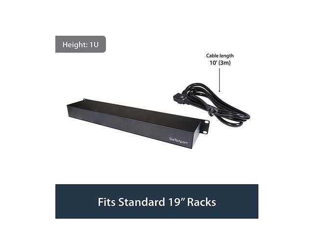 StarTech PDU08C13H 8-Port Rack-Mount PDU With C13 Outlets - 10 Ft. Power Cord (NEMA5-20p) - 16 A - Server Rack Power Distribution Unit - 1U