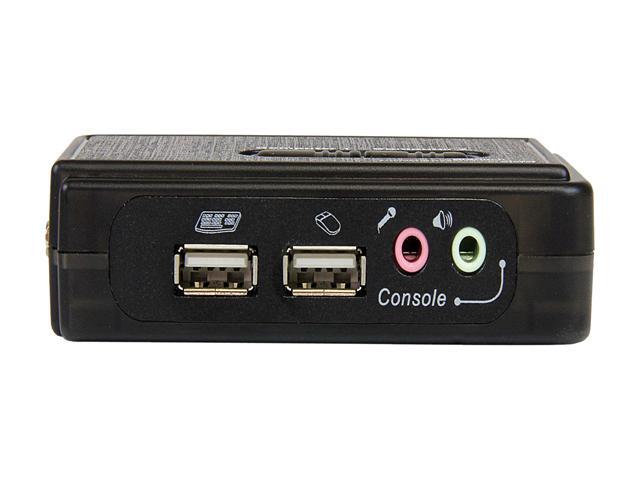 StarTech SV211KUSB 2 Port Black USB KVM Switch Kit With Audio And Cables - Dual Port Desktop USB VGA KVM Switch