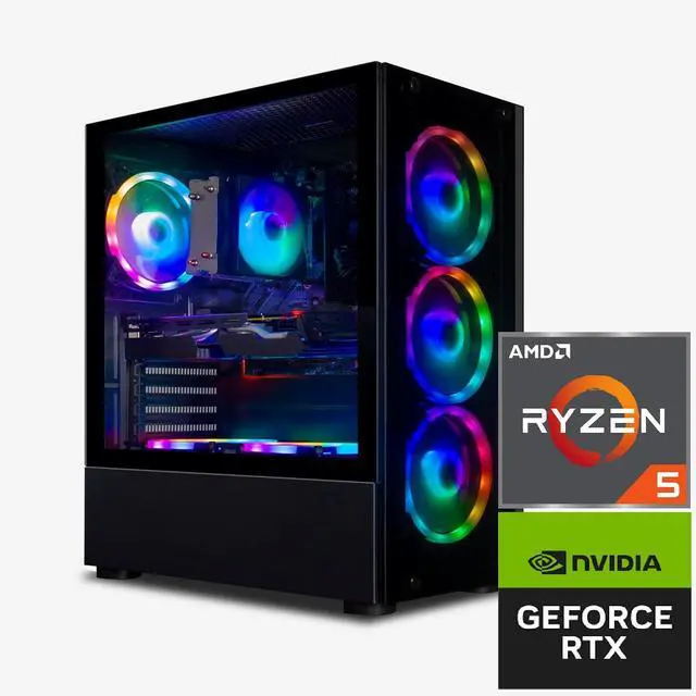STGAubron Gaming Desktop PC AMD Ryzen 5 PRO 2600 up to 3.9G 16G DDR4 512G SSD GeForce RTX 2060 6G GDDR6 600M WiFi BT 5.0 RGB Fan x 6 RGB Keyboard & Mouse & Mouse Pad W11H64
