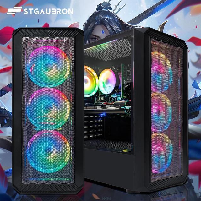 STGAubron Gaming Desktop PC Intel Core I5-9400F Up To 4.1GHz Radeon RX 5700 8G GDDR6 16G DDR4 1T SSD 600M WiFi BT 5.0 RGB Fan X 4 RGB Keyboard & Mouse & Mouse Pad W11H64