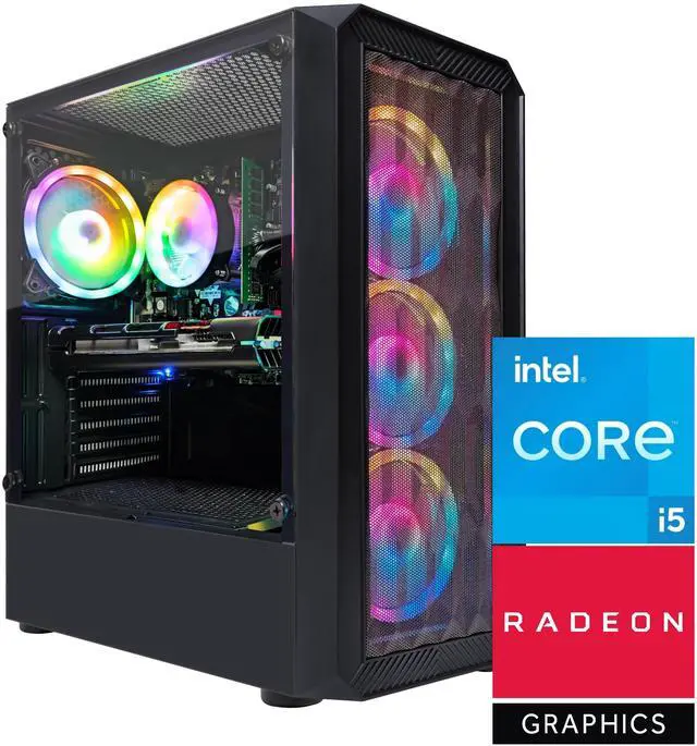 STGAubron Gaming Desktop PC Intel Core i5-9400F up to 4.1GHz Radeon RX 5700 8G GDDR6 16G DDR4 1T SSD 600M WiFi BT 5.0 RGB Fan x 4 RGB Keyboard & Mouse & Mouse Pad W11H64