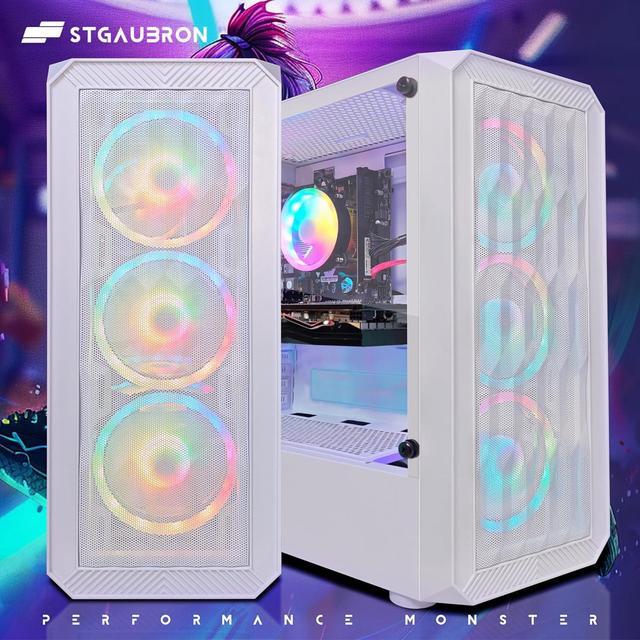 STGAubron Gaming Desktop PC Radeon RX 580 8G GDDR5 Intel Core I5-9400F Up To 4.1GHz 16G DDR4 Memory 1T SSD 600M WiFi BT 5.0 RGB Fan X 4 RGB Keyboard & Mouse & Mouse Pad W11H64