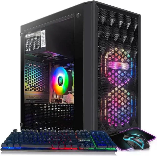 STGAubron Gaming Desktop PC Radeon RX 580 8G GDDR5 Intel Core i5-9400F up to 4.1GHz 16G DDR4 Memory 512G SSD 600M WiFi BT 5.0 RGB Fan x 2 RGB Keyboard & Mouse & Mouse Pad W11H64