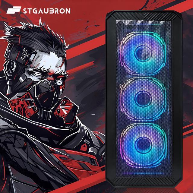 STGAubron Gaming PC Computer Desktop 13th Gen Intel Core I5-13400F Up To 4.6G GeForce RTX 3050 6G 16G DDR4 512G SSD RGB Fan X4 WiFi 6 & BT 5.2 Windows 11 Home