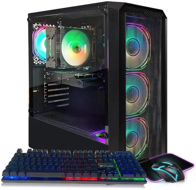 STGAubron Gaming PC Computer Desktop 13th Gen Intel Core i5-13400F up to 4.6G GeForce RTX 3050 6G 16G DDR4 512G SSD RGB Fan x4 WiFi 6 & BT 5.2 Windows 11 Home