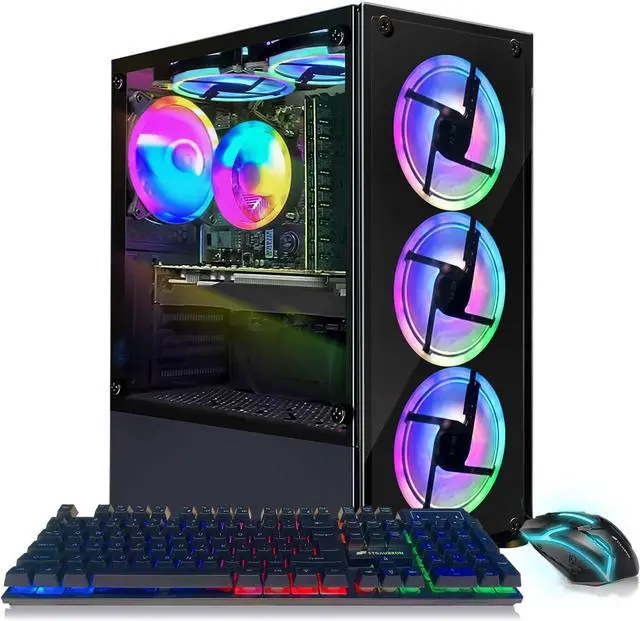 STGAubron Gaming PC Computer Desktop 8th Gen Intel Core i7 up to 4.1G GeForce RTX 3050 6G 32G DDR4 1T SSD WiFi 6 BT 5.2 RGB Fan x6 Windows 11 Home