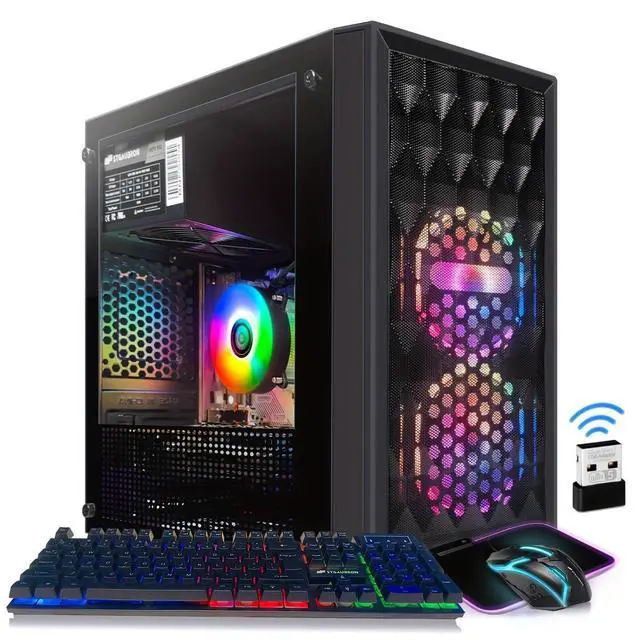 STGAubron Gaming PC Computer Desktop AMD Radeon RX 580 8G GDDR5 Intel Core i5-9400F up to 4.1GHz 16GB DDR4 RAM 512GB SSD 600M WiFi BT 5.0 RGB Fan x 2 Windows 11 Home
