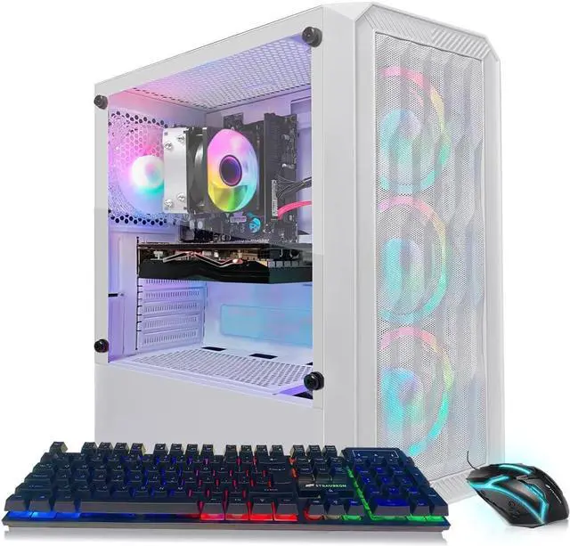 STGAubron Gaming PC Computer Desktop AMD Ryzen 5 2600 up to 3.9Ghz GeForce RTX 3050 6G Graphics 16GB DDR4 RAM 1TB SSD WIN11H