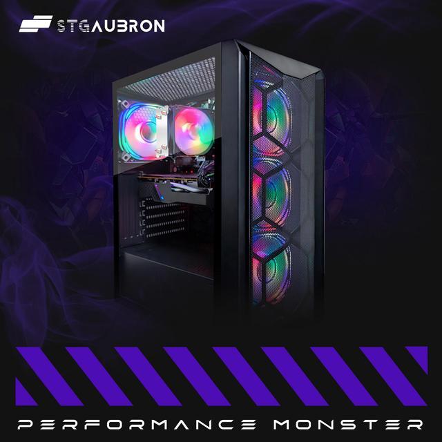 STGAubron Gaming PC Computer Desktop AMD Ryzen 5 5500G Up To 4.2Ghz GeForce RTX 3060 12G Graphics 16G DDR4 RAM 1T SSD WIN11H