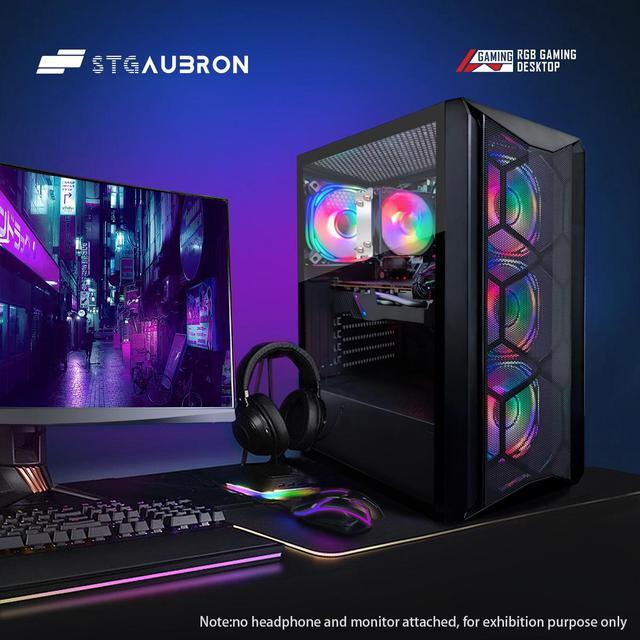 STGAubron Gaming PC Computer Desktop AMD Ryzen 5 5500G Up To 4.2Ghz GeForce RTX 3060 12G Graphics 16G DDR4 RAM 1T SSD WIN11H