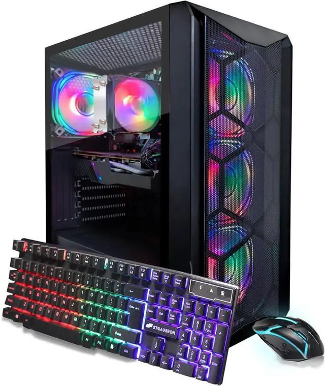 STGAubron Gaming PC Computer Desktop AMD Ryzen 5 5500G up to 4.2Ghz GeForce RTX 3060 12G Graphics 16G DDR4 RAM 1T SSD WIN11H