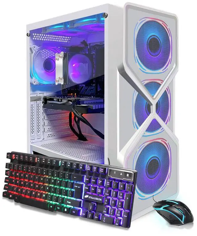 STGAubron Gaming PC Computer Desktop AMD Ryzen 5 5500 up to 4.2GHz GeForce RTX 2060 6G Graphics 16G DDR4 RAM 1TB SSD WiFi 6 5G & BT 5.2 RGB Fan x6 Windows 11 Home
