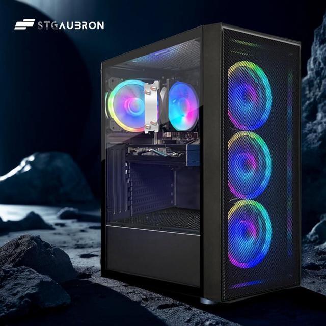 STGAubron Gaming PC Computer Desktop AMD Ryzen 7 5700G Up To 4.6Ghz GeForce RTX 2060 6G Graphics 16G DDR4 RAM 1TB SSD WIN11H