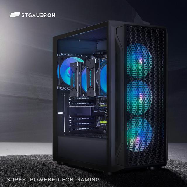 STGAubron Gaming PC Computer Desktop GeForce GTX 1660 Super 6G Dual Intel I7 Xeon E5 Up To 3.7GHz 16G DDR4 1T SSD 600M WiFi BT 5.0 RGB Fan X4 RGB Mouse Pad Windows 10 Pro