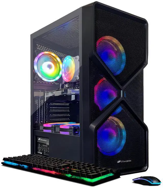 STGAubron Gaming PC Computer Desktop GeForce RTX 2060 Super 8G Graphics Intel Core I7 8th Gen up to 4.1GHz 16G DDR4 RAM 1TB SSD WiFi 6 & BT 5.2 RGB Fan x6 Windows 11 Home