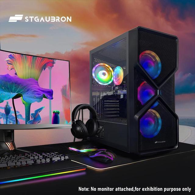 STGAubron Gaming PC Computer Desktop Intel Core I5-9400F Up To 4.1Ghz GeForce RTX 2060 6G Graphics 16GB DDR4 RAM 1TB SSD WIN11H