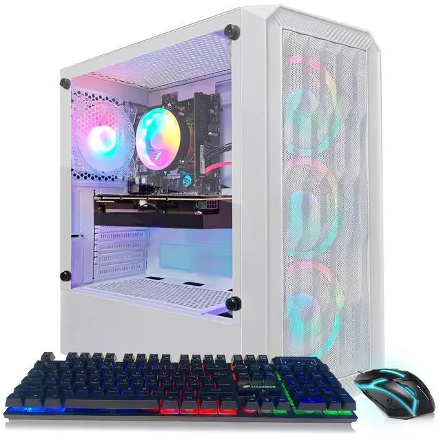 STGAubron Gaming PC Computer Desktop Intel Core i5-9400F up to 4.3Ghz Radeon RX 590 8G Graphics 16G DDR4 RAM 1TB SSD WiFi 6 BT 5.2 RGB Fan x6 Windows 11 Home