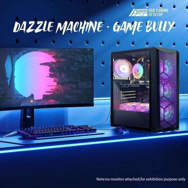STGAubron Gaming PC Computer Desktop Intel Core I7 8th Gen Up To 4.1GHz GeForce RTX 3050 6G Graphics 16G DDR4 RAM 1T SSD WiFi 6 BT 5.2 RGB Fan X6 Windows 11 Home