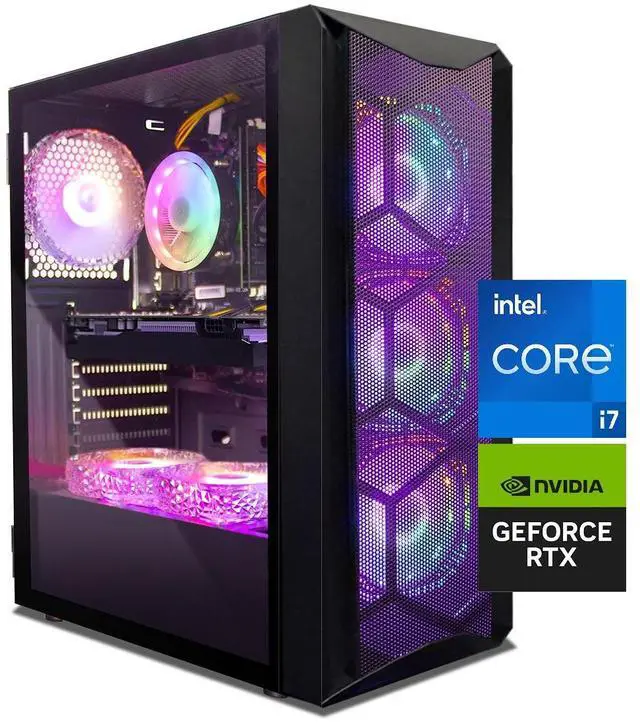 STGAubron Gaming PC Computer Desktop Intel Core i7 8th up to 4.1G GeForce RTX 3050 6G 16G DDR4 512G SSD WiFi 6 BT 5.2 RGB Fan x6 Windows 11 Home