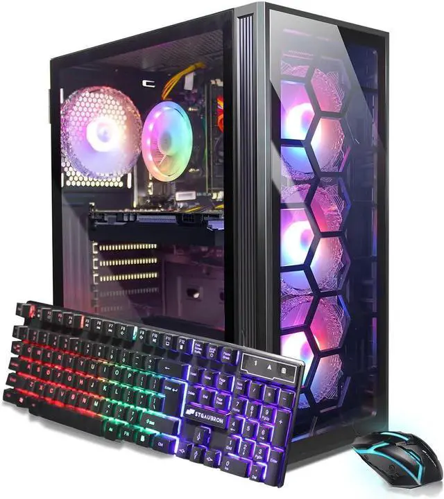 STGAubron Gaming PC Computer Desktop Intel Core i7 8th Gen up to 4.1Ghz GeForce RTX2060 6G Graphics 16G DDR4 RAM 512G SSD WIN11H
