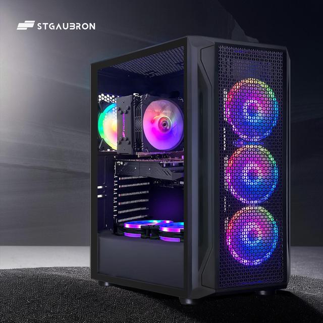 STGAubron Gaming PC Computer Desktop Intel Core I7-12800HX Up To 4.8GHz GeForce RTX 3050 6G Graphics 16G DDR5 RAM 1TB SSD WiFi 6 BT 5.2 RGB Fan X4 Windows 11 Home
