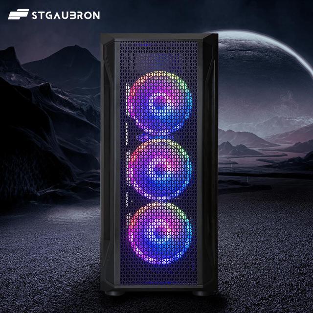 STGAubron Gaming PC Computer Desktop Intel Core I7-12800HX Up To 4.8GHz GeForce RTX 3050 6G Graphics 16G DDR5 RAM 1TB SSD WiFi 6 BT 5.2 RGB Fan X4 Windows 11 Home