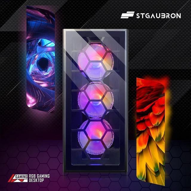STGAubron Gaming PC Computer Desktop Intel Core I7 Up To 3.9Ghz GeForce RTX 2060 Super 8G Graphics 32G RAM 1TB SSD WiFi BT 5.0 RGB Fan X6 RGB BT Sound Bar & Headset Mic Windows 11 Home
