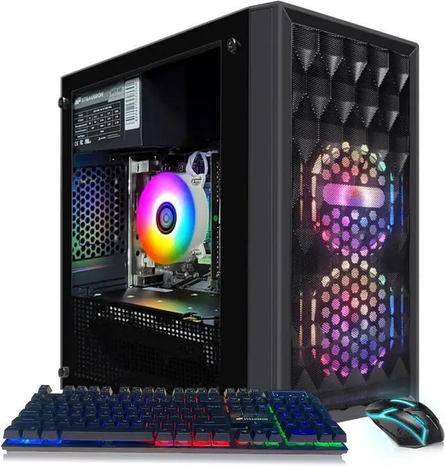 STGAubron Gaming PC Computer Desktop Intel Core i7 8th Gen up to 4.1GHz Radeon RX 590 8G Graohics 16G DDR4 RAM 512G SSD WIN11H