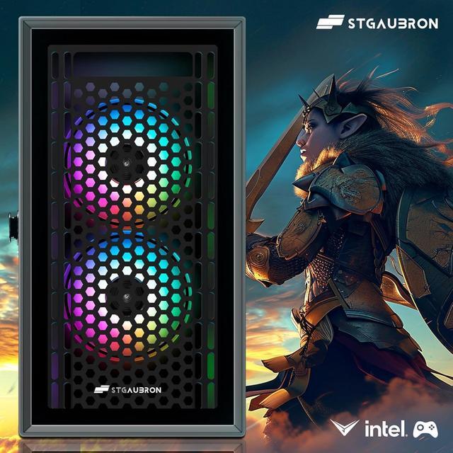 STGAubron Gaming PC Computer Desktop Radeon RX 560 4GB Intel I7 Xeon E5 Up To 3.0GHz 16GB RAM 512GB SSD WiFi BT 5.0 RGB Fan X3 Windows 10 Home For Gamer Streaming