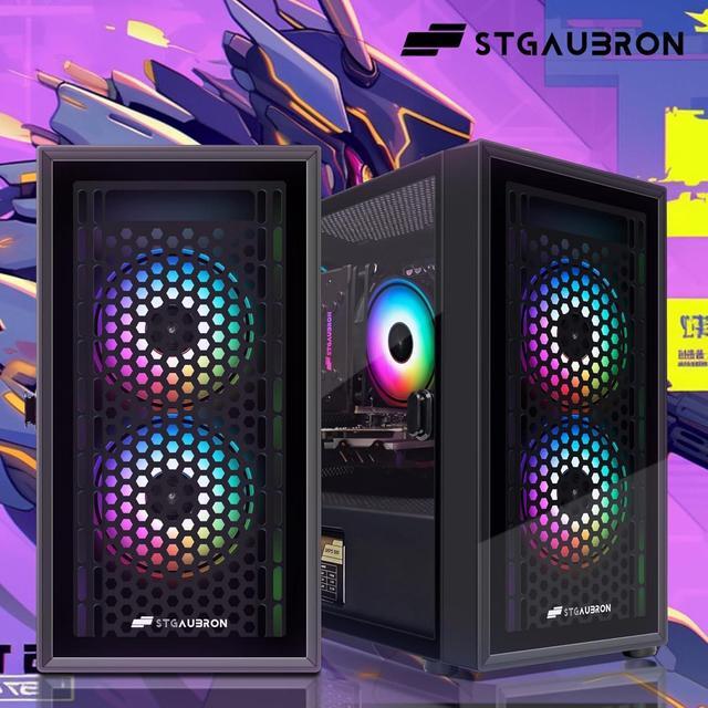 STGAubron Gaming PC Computer Desktop Radeon RX 560 4GB Intel I7 Xeon E5 Up To 3.0GHz 16GB RAM 512GB SSD WiFi BT 5.0 RGB Fan X3 Windows 10 Home For Gamer Streaming