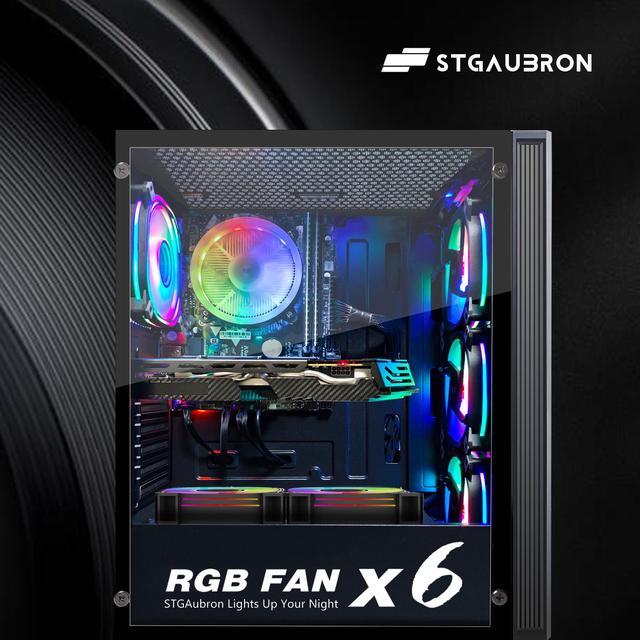 STGAubron Gaming PC Desktop 8th Gen Intel Core I7 Up To 4.1G GeForce RTX 3050 6G 32GB DDR4 1T SSD WiFi 6 & BT 5.2 RGB Fan X6 Windows 11 Home