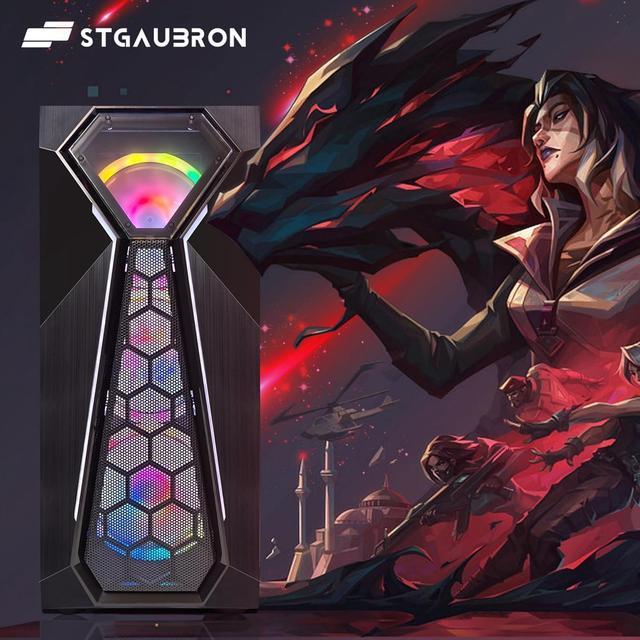 STGAubron Gaming PC Desktop Computer AMD Ryzen 3 3200G 3.6 GHz Radeon RX 580 8G GDDR5 16G RAM 512G SSD 600M WiFi BT 5.0 RGB Fan X 4 Windows 11 Home