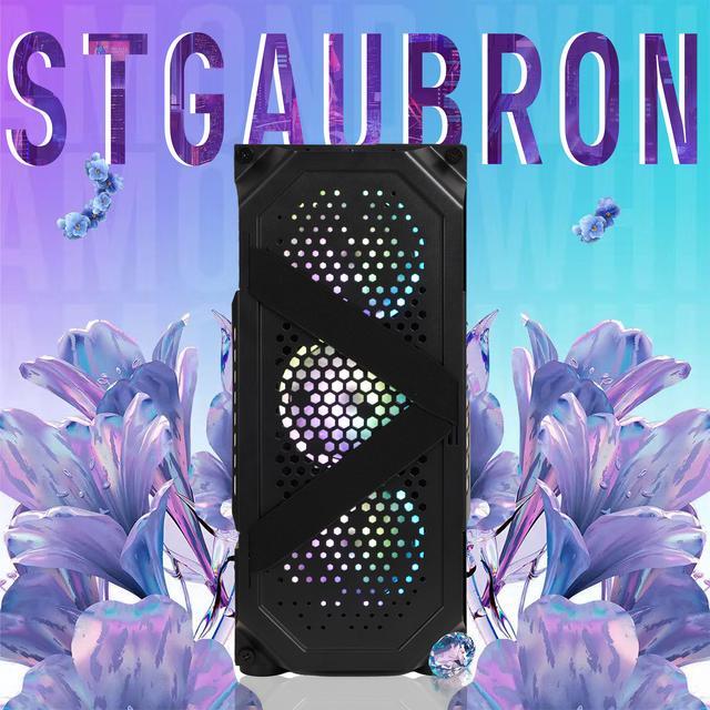 STGAubron Gaming PC Desktop Computer AMD Ryzen 5 5500 Up To 4.2Ghz AMD Radeon RX 6500 4G Graphics 16GB DDR4 RAM 512GB SSD WiFi 6 BT 5.2 RGB Fan X4 Windows 11 Home